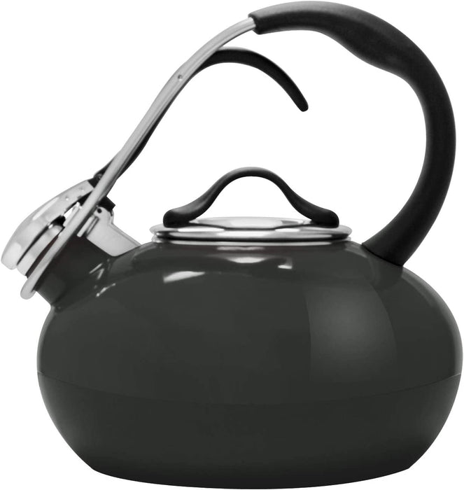 Chantal Classic Loop Enamel-on-Steel 1.8 Quart Teakettle, Onyx