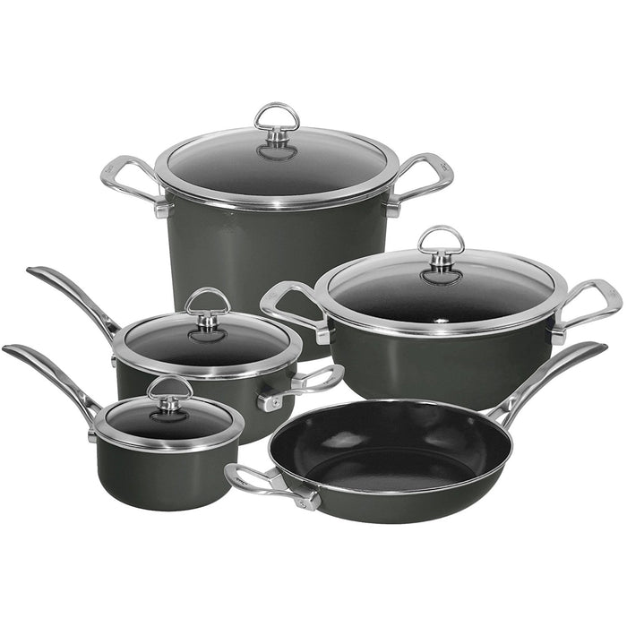 Chantal 9-Piece Copper Fusion Cookware Set-Onyx, Dishwasher safe