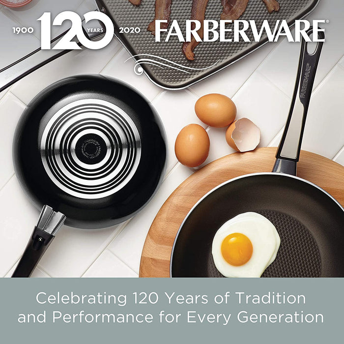 Farberware High Performance Nonstick Cookware Pots and Pans Set Dishwasher Safe, 17 Piece, Black