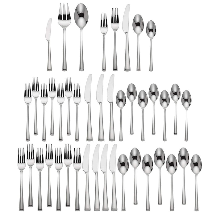 Dansk Bistro Cafe 43 Piece 18/10 Stainless Steel Flatware Set, Service for 8