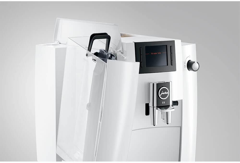 Jura E6 Automatic Coffee Machine, Piano White