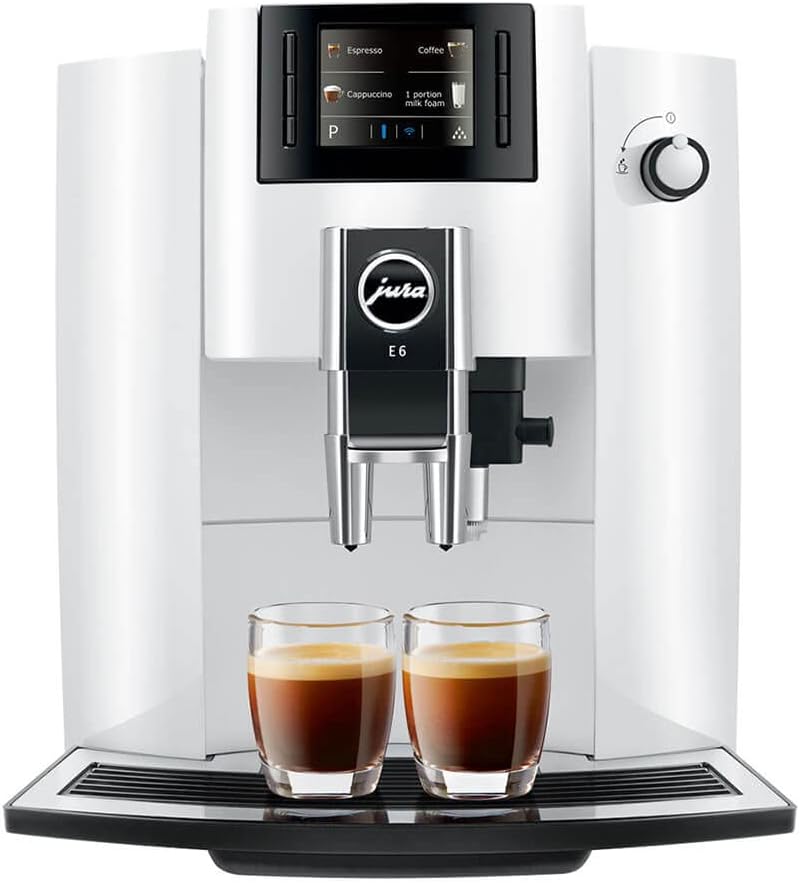 Jura E6 Automatic Coffee Machine, Piano White — Better Home