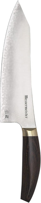 Messermeister Kawashima 8” Chef’s Knife - SG2 Powdered Steel, Eco-Brass Bolster & Walnut Pakkawood Handle - Made in Seki, Japan