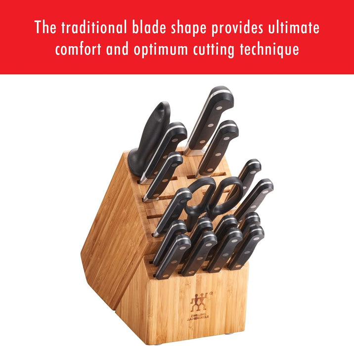 ZWILLING Professional S 18-Piece Razor-Sharp German Block Knife Set, Made in Company-Owned German Factory with Special Formula Steel perfected for almost 300 Years, Dishwasher Safe