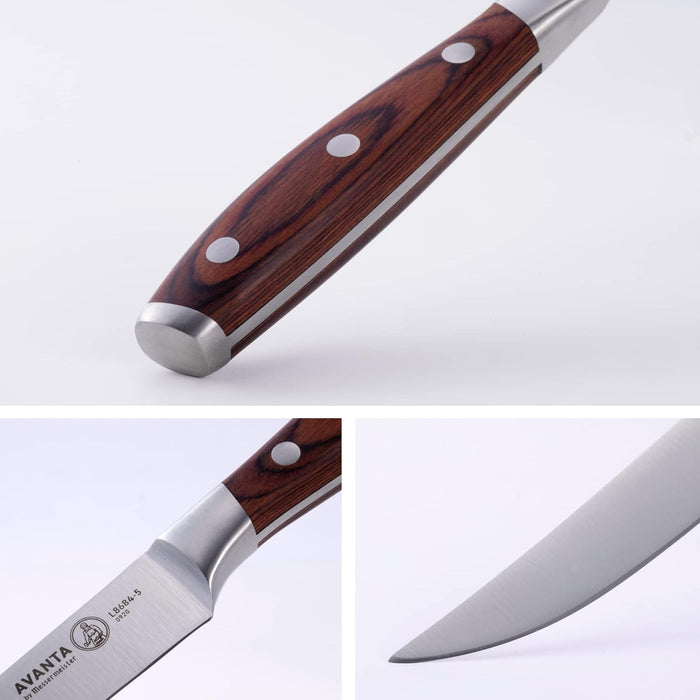 Messermeister Avanta Fine Edge 4 Piece Pakkawood Steak Knife Set