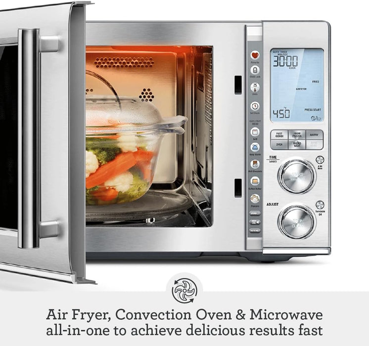 Breville Combi Wave 3-in-1 Microwave, Air Fryer, and Toaster Oven,BMO870BSS1BUC1, Brushed Stainless Steel