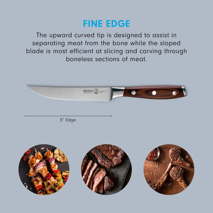 Messermeister Avanta Fine Edge 4 Piece Pakkawood Steak Knife Set