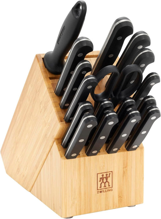 ZWILLING Twin Gourmet Classic 18-pc Knife Block Set, German Stainless Steel, 3 Rivet Handle, No-Stain, Includes Shears Honing Steel