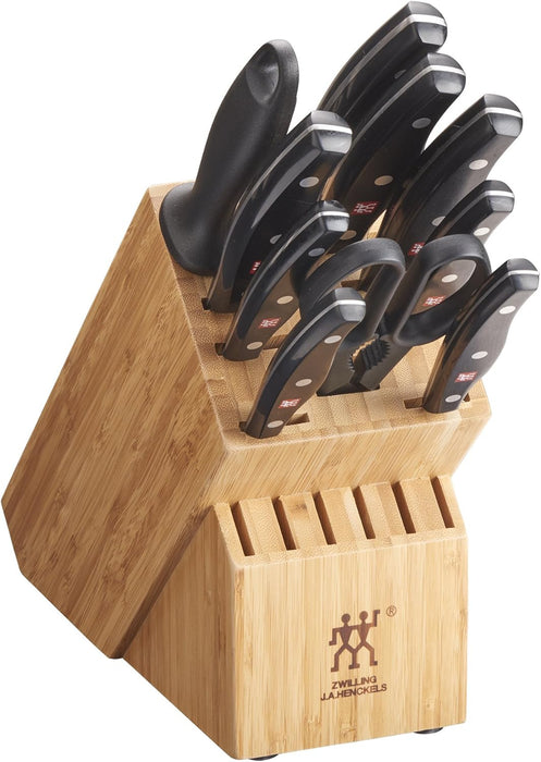 ZWILLING Twin Signature 11-Piece German Knife Set with Block, Razor-Sharp, Made in Company-Owned German Factory with Special Formula Steel perfected for almost 300 Years, Dishwasher Safe