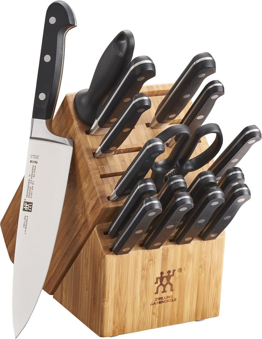 ZWILLING Professional S 18-Piece Razor-Sharp German Block Knife Set, Made in Company-Owned German Factory with Special Formula Steel perfected for almost 300 Years, Dishwasher Safe