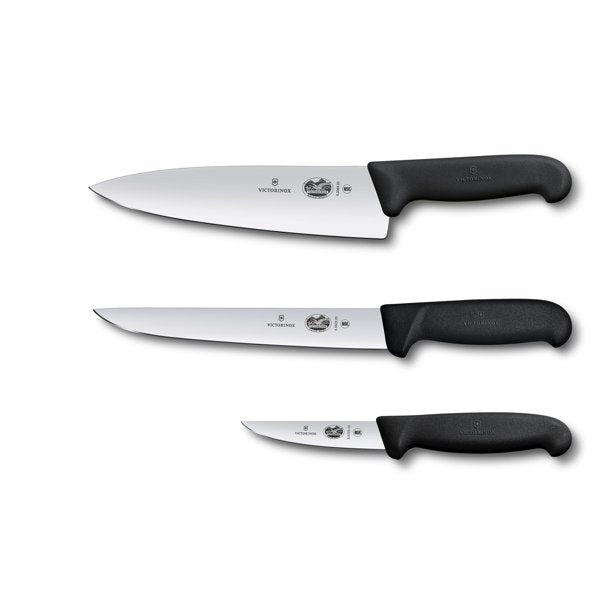 Victorinox Swiss Army Fibrox 3-Piece Chef's Knife Set with Black