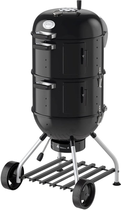 Rösle 3 in 1, convertible, Multi Grill, Barbecue, Smoker, Tailgater, camping grill, wood chip, water steamer., Black, 34.65 x 22.44 x 22.05 inches, (25009)
