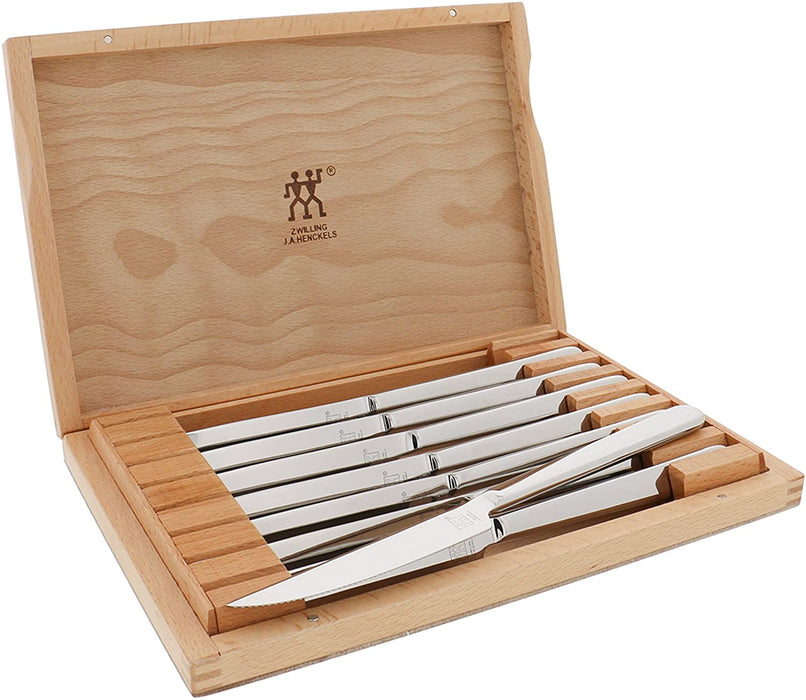 8-pc, Stainless Steel Steak Knife Set with Wood Presentation Case