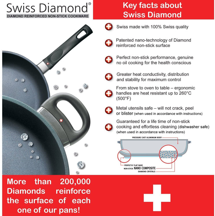 Swiss Diamond 6424C Covered 9.5-Inch Non-Stick Cast Aluminum Fry Pan