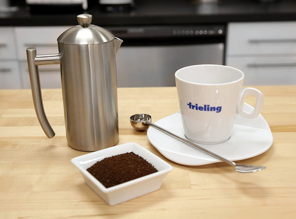 Frieling USA Double Wall Stainless Steel French Press Coffee Maker with Patented Dual Screen, Polished, 8-Ounce